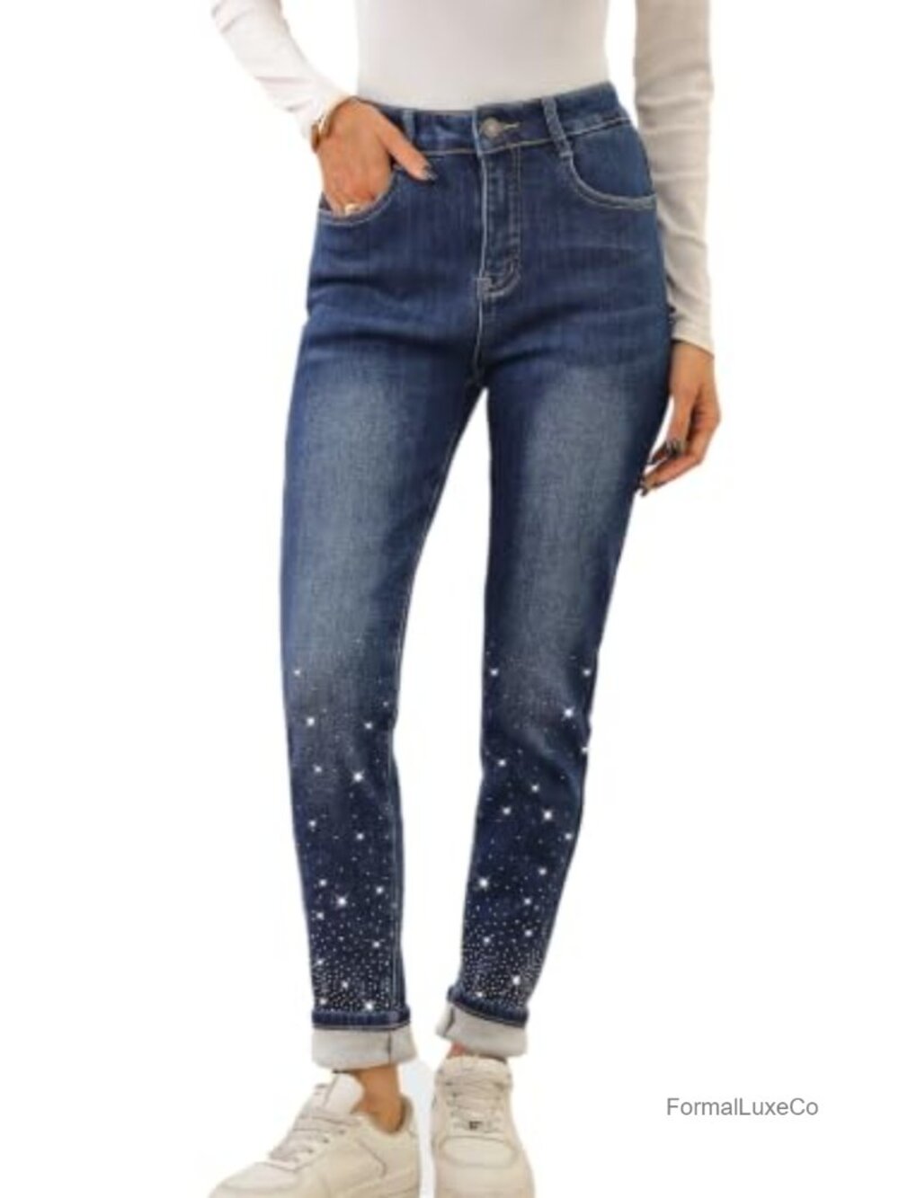 Fleece Lined Thermal Jeans High Waisted Skinny Winter Jeggings Stretch Warm